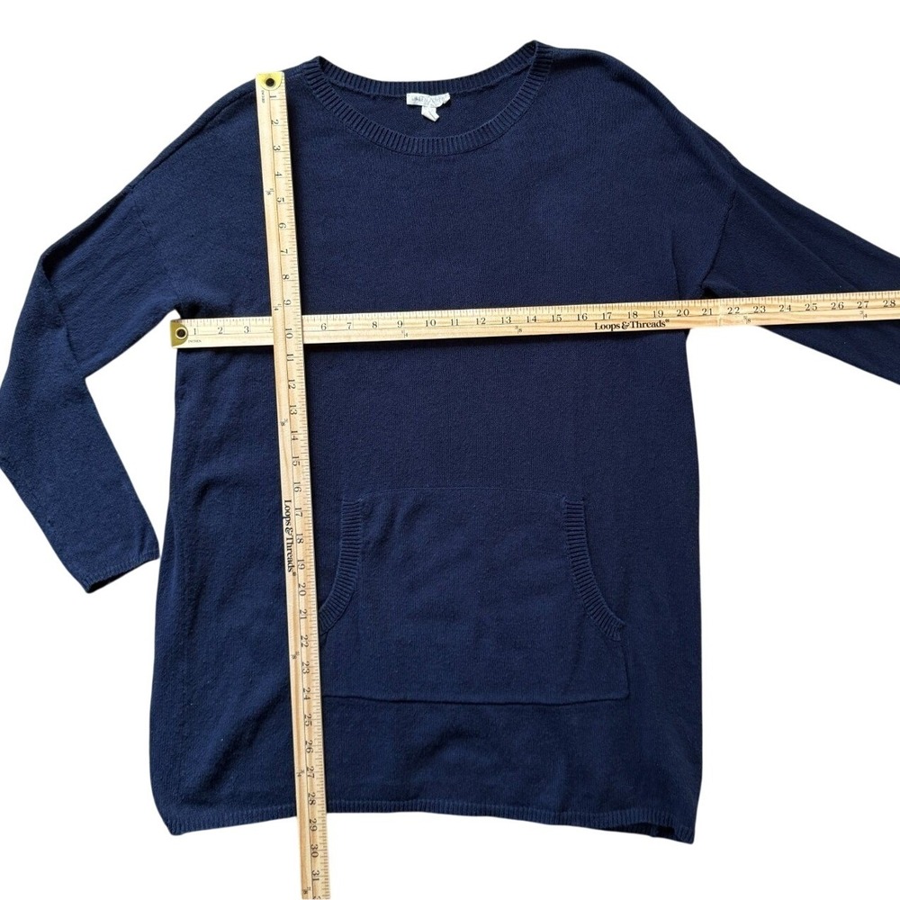 Eileen‎ Fisher Navy Longline Organic Cotton Blend Sweater Small - Picture 5 of 9